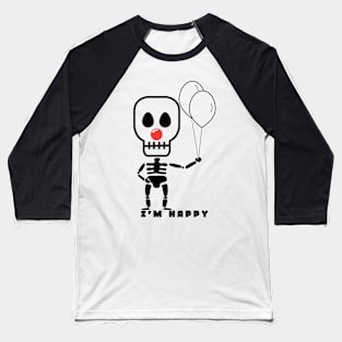 Happy Skull Clown Baseball T-Shirt